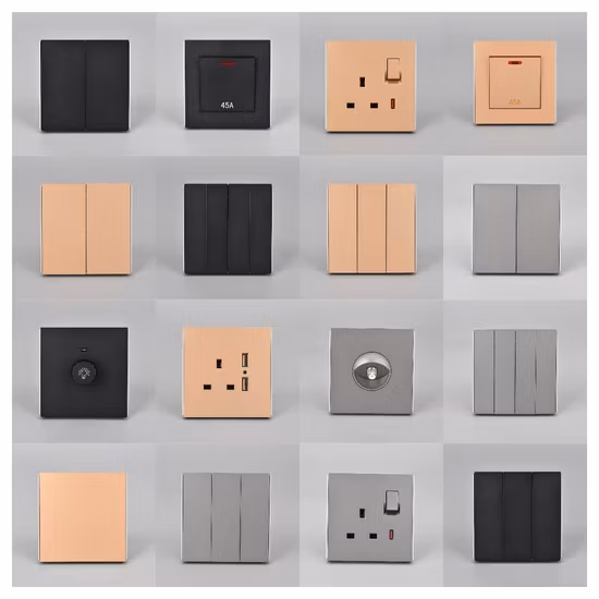 El más nuevo interruptor de luz conmutado eléctrico de pared con botón grande y delgado de Klass y el interruptor eléctrico del zócalo